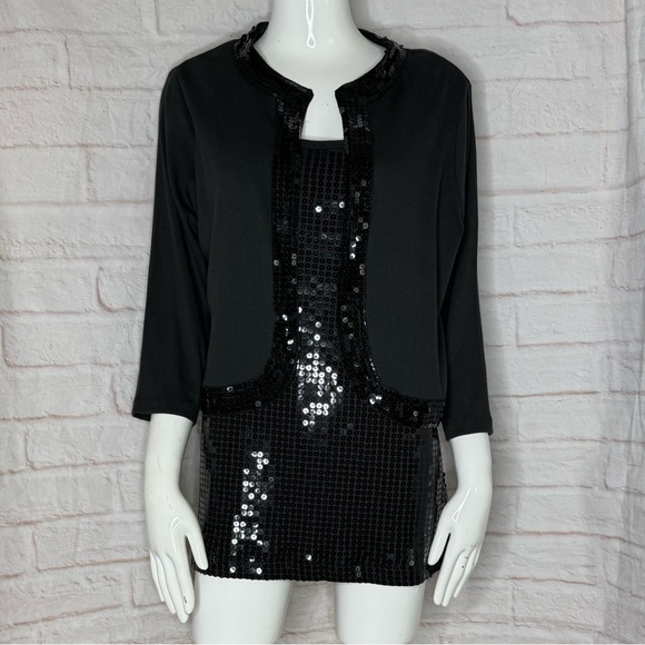 Denim 24/7 Tops - Denim 24/7 Black Sequin Top